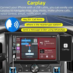 img 3 attached to 🚗 Улучшенный набор для автомагнитолы с функцией CarPlay: голосовое управление, зеркальное отображение, поддержка камеры заднего вида, Bluetooth 5.0 | Совместим с iOS и Android