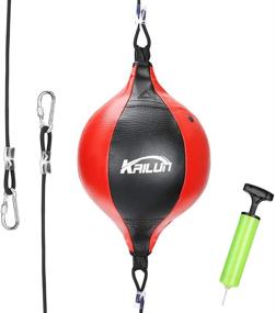 img 4 attached to LUOWAN Speed Punch Bag: Leather Double End Ball for Boxing, MMA, Gym Workout - Includes Boxing Reflex Ball and Pump - Ideal for Adults, Kids, Men, and Women