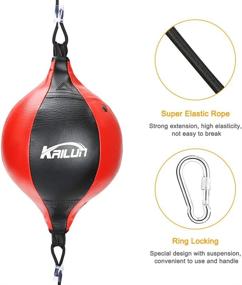 img 1 attached to LUOWAN Speed Punch Bag: Leather Double End Ball for Boxing, MMA, Gym Workout - Includes Boxing Reflex Ball and Pump - Ideal for Adults, Kids, Men, and Women