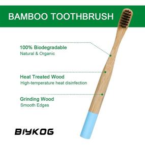 img 3 attached to 🐼 Biykog Kids Bamboo Toothbrushes: Eco-Friendly & Biodegradable Charcoal Bristles