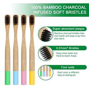 img 2 attached to 🐼 Biykog Kids Bamboo Toothbrushes: Eco-Friendly & Biodegradable Charcoal Bristles