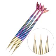 wokoto mermaid fish handle fine line nail art detail brush set – 3pcs/set including 3 sizes of liner and striping brushes logo