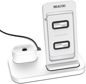 img 3 attached to BEACOO Angle Adjustable Wireless Charger: Fast Charging Stand Dock for iPhone 12/SE/11 Pro Max & AirPods Pro - 2 in 1 Combo