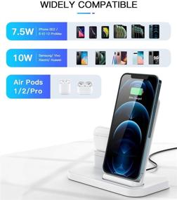 img 2 attached to BEACOO Angle Adjustable Wireless Charger: Fast Charging Stand Dock for iPhone 12/SE/11 Pro Max & AirPods Pro - 2 in 1 Combo