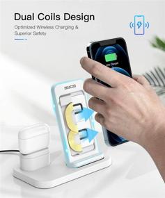 img 1 attached to BEACOO Angle Adjustable Wireless Charger: Fast Charging Stand Dock for iPhone 12/SE/11 Pro Max & AirPods Pro - 2 in 1 Combo