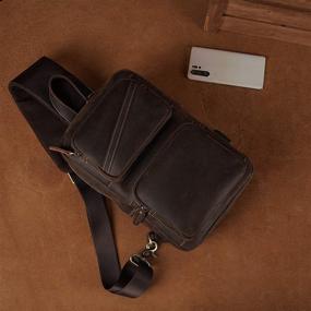 img 3 attached to 🎒 Vintage Leather Crossbody Shoulder Backpack: Timeless Style and Functionality