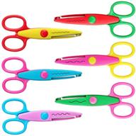 🎨 asdirne craft scissors decorative edge set - 6 pattern abs resin scrapbook scissors: safe for kids, smoothly cutting, funny & colorful designs logo