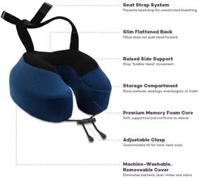 img 1 attached to Cabeau Evolution S3 Travel Pillow - Premium Memory Foam Neck Pillow with Attachment Straps - Doctor Recommended for Travel, Car, Office, and Gaming - Cardinal Red