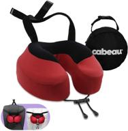 cabeau evolution s3 travel pillow - premium memory foam neck pillow with attachment straps - doctor recommended for travel, car, office, and gaming - cardinal red logo