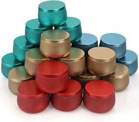 img 4 attached to Nachy Candle Tins 24 Pcs - 8 oz Large Metal Cans with Lids: Portable Travel Tin Containers for Candle Making, Kitchen Spices, Candies, and More - 4-Color Variants