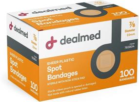 img 4 attached to 💉 Dealmed Sheer Plastic Spot Adhesive Bandages - 100 Count (1 Pack) | Non-Stick Pad, Latex Free | Must-Have Wound Care for First Aid Kit