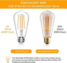 img 1 attached to 💡 Vintage Style LANGREE Antique Equivalent Non Dimmable Filament Bulb: Classic Elegance for Modern Lighting