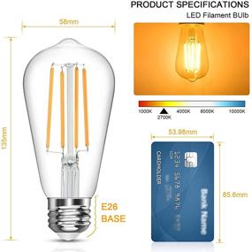 img 2 attached to 💡 Vintage Style LANGREE Antique Equivalent Non Dimmable Filament Bulb: Classic Elegance for Modern Lighting