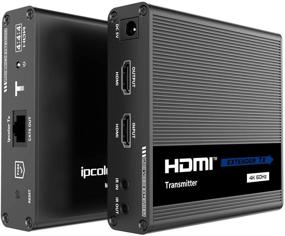 img 4 attached to WeJupit 4K@60Hz HDMI Extender with Single Cat6/6A/7 - Uncompressed Transmitter and Receiver, 230Ft Range, HDR 18Gbps, HDMI Loop-Out, Two Way IR, Optical Audio Output