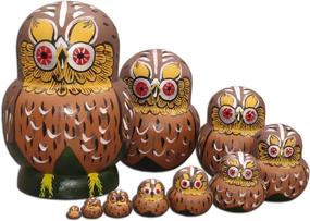 img 4 attached to Moonmo Handmade Russian Nesting Matryoshka Novelty & Gag Toys for Nesting Dolls