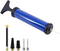 ⚽️ tonuni portable air pump kit - inflator pump with needle, nozzle, extension hose for soccer, basketball, football, volleyball, water polo, rugby, exercise, sports ball, balloon, swim inflatables (blue) логотип