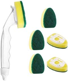 img 4 attached to 🧽 Dishwand Replacement Heads - Sink Clean Non-Scratch Sponge Brush Refill Pads for Kitchen Dish Scrubber