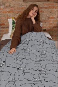 img 2 attached to Hippo Cute Hippopotamus Lightweight Microplush Blankets