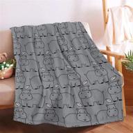 hippo cute hippopotamus lightweight microplush blankets logo