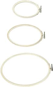 img 2 attached to Wooden Oval Embroidery Hoops: Set of 3 - 11.6 inches, 8.8 inches, 6.2 inches