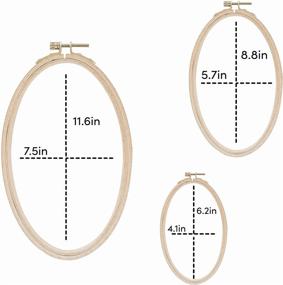 img 1 attached to Wooden Oval Embroidery Hoops: Set of 3 - 11.6 inches, 8.8 inches, 6.2 inches