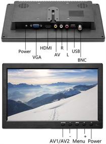 img 2 attached to 📺 Hikity 10 Inch Small HDMI Monitor: Portable CCTV Monitor with BNC, AVI, VGA, HDMI Inputs, Remote Control, Built-in Speakers – Ideal for PC, CCTV, Security Camera, Raspberry Pi, X-Box