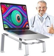 💻 u-healthy laptop stand - ergonomic aluminum laptop mount for desk, detachable laptop riser compatible with 10-17" macbook, macbook air, macbook pro, dell xps, and more laptops logo