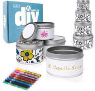 🕯️ candle tins with lids diy decorating kit - 16 metal tins for making candles & 8 coloring tools - ideal for arts, crafts, storage & homemade candles logo