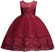 💃 stunning sequin lace flower dress for girls: perfect for weddings & parties, ages 1-12! logo