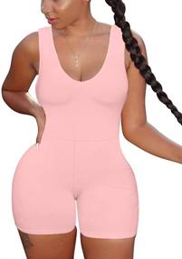 img 4 attached to XXTAXN Sleeveless Rompers Bodycon Jumpsuit Women's Clothing for Jumpsuits, Rompers & Overalls