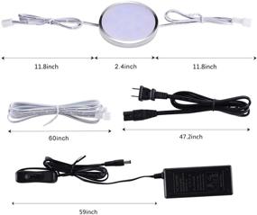 img 2 attached to 🔆 Enhance Your Kitchen with 12V LED Dimmable Puck Lights Under Cabinet Lighting - Perfect for Closet, Shelf, Cupboard, and Bookcase Display - All-Inclusive 24W 12 Pack in Warm White