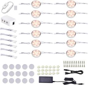 img 4 attached to 🔆 Enhance Your Kitchen with 12V LED Dimmable Puck Lights Under Cabinet Lighting - Perfect for Closet, Shelf, Cupboard, and Bookcase Display - All-Inclusive 24W 12 Pack in Warm White