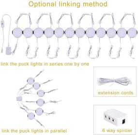 img 1 attached to 🔆 Enhance Your Kitchen with 12V LED Dimmable Puck Lights Under Cabinet Lighting - Perfect for Closet, Shelf, Cupboard, and Bookcase Display - All-Inclusive 24W 12 Pack in Warm White