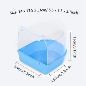 img 3 attached to 🕊️ Bird Bath Cage: Small Blue Tub Cover for Shower Supplies - Ideal for Cockatiel, Budgerigar, Macaw, Finch, Budgie, Parakeet, Conure, Canary, Parrots