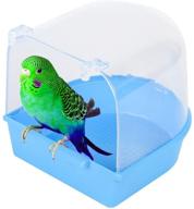 🕊️ bird bath cage: small blue tub cover for shower supplies - ideal for cockatiel, budgerigar, macaw, finch, budgie, parakeet, conure, canary, parrots логотип