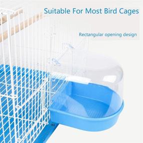 img 1 attached to 🕊️ Bird Bath Cage: Small Blue Tub Cover for Shower Supplies - Ideal for Cockatiel, Budgerigar, Macaw, Finch, Budgie, Parakeet, Conure, Canary, Parrots