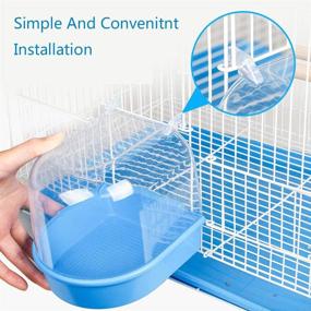 img 2 attached to 🕊️ Bird Bath Cage: Small Blue Tub Cover for Shower Supplies - Ideal for Cockatiel, Budgerigar, Macaw, Finch, Budgie, Parakeet, Conure, Canary, Parrots