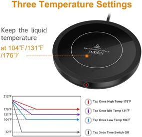 img 2 attached to Кофейная чашка-подогреватель для рабочего стола с автоматическим отключением, регулируемыми настройками температуры для горячего кофе, чая, молока и какао. Идеально подходит для использования дома и в офисе.
