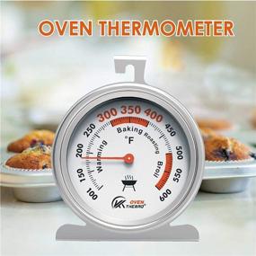 img 2 attached to 🌡️ 3 Inch Extra Large Oven Thermometer with Easy-to-Read Dial, NSF Certified for Accurate Temperature Monitoring, Large Hook and Panel Base for Convenient Hanging or Standing, Safe for Long-Time Kitchen Cooking (1 Unit)