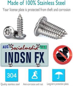 img 3 attached to 🔩 Aootf Stainless Steel License Plate Screws - 30PC Star Anti-Theft Screw Torx Head Security Tamper Resistant Self-Tapping License Plate Bolt License Plate Frame Fastener Set with Black Caps & Anti-Rattle Pad