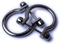 🔗 set of 4 gunmetal u-shaped d-rings: horseshoe shaped with screw-in shackle, ideal for diy leather craft, purse, keychain accessories - bbc11 (black gun) logo