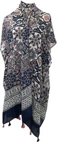 img 3 attached to Allgala Womens Printed Poncho Shawl Mandala SCF60094 Women's Accessories and Scarves & Wraps