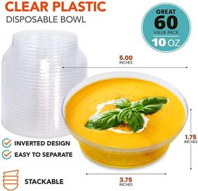 img 3 attached to Pack Clear Plastic Bowls Disposable Food Service Equipment & Supplies