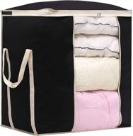 misslo 120l king comforters storage bag - black, reinforced handles - organize blankets, clothes, sweaters, beddings more efficiently! логотип