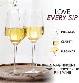 img 1 attached to 🍷 Hand Blown Crystal White Wine Glasses – Set of 2 Long Stem Glasses, 100% Lead Free Premium Crystal – Perfect Gift for Wedding, Anniversary, Christmas – 13 oz, Clear