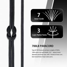 img 3 attached to 🐺 Werewolves 700lb Paracord/Parachute Cord: Type III 7 Strand 100% Nylon Core and Shell with 700 lb Tensile Strength - Spool for Versatile Outdoor and Survival Uses