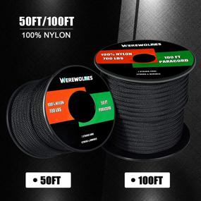 img 2 attached to 🐺 Werewolves 700lb Paracord/Parachute Cord: Type III 7 Strand 100% Nylon Core and Shell with 700 lb Tensile Strength - Spool for Versatile Outdoor and Survival Uses
