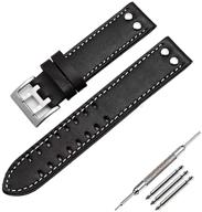 leather watch band strap: 20mm / 👉 22mm, ideal for hamilton khaki field aviation h70595593 logo