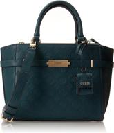 guess bea society satchel almond women's handbags & wallets logo