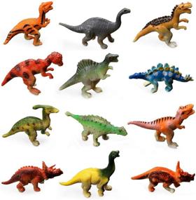 img 4 attached to HAPTIME Dinosaur Figures for Toddlers - Assorted Collection